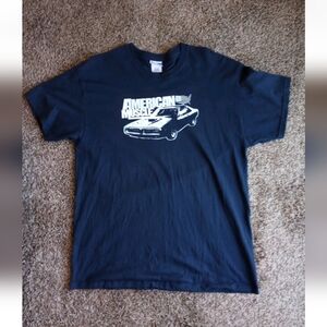 American Muscle Plymouth Car  Blue And white T Shirt Size XL